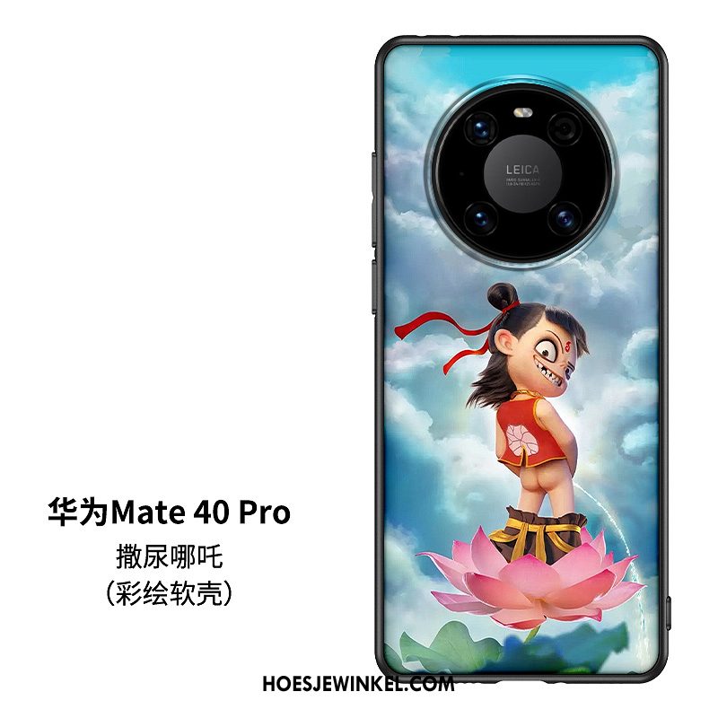 Huawei Mate 40 Pro Hoesje Spotprent Chinese Stijl Persoonlijk, Huawei Mate 40 Pro Hoesje Trendy Merk Glas