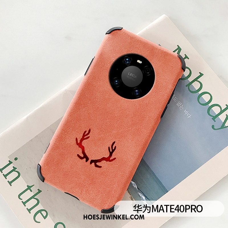 Huawei Mate 40 Pro Hoesje Suede Reliëf Eenvoudige, Huawei Mate 40 Pro Hoesje Hoes Trend