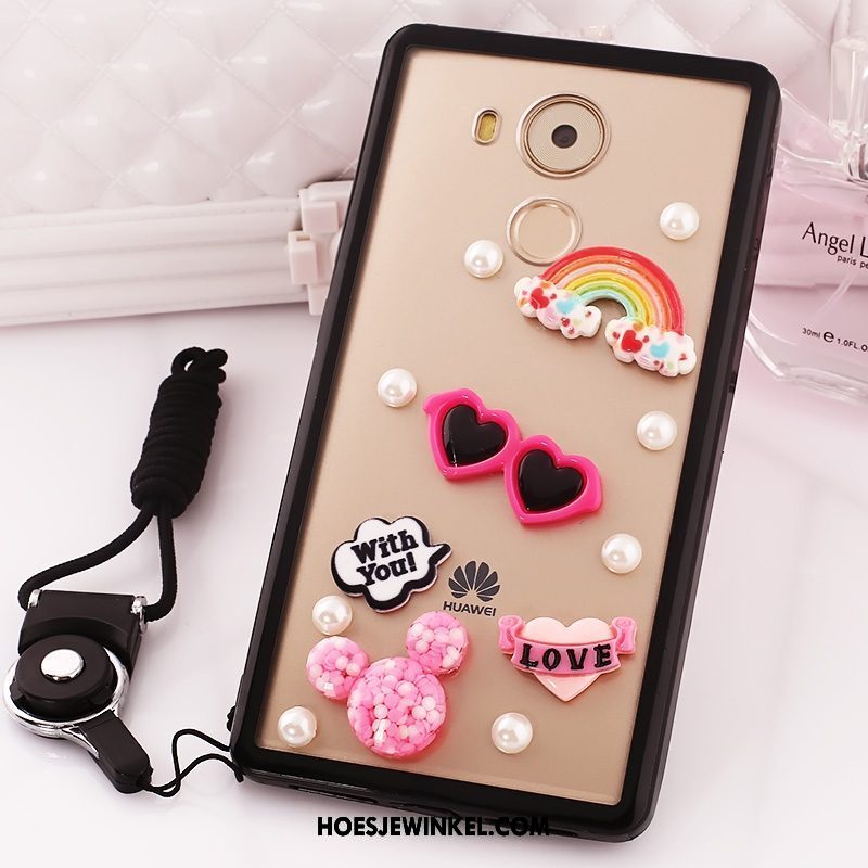 Huawei Mate 8 Hoesje Anti-fall Hoes Zwart, Huawei Mate 8 Hoesje Met Strass Hanger