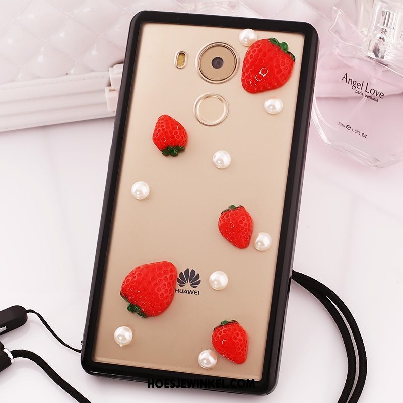 Huawei Mate 8 Hoesje Anti-fall Hoes Zwart, Huawei Mate 8 Hoesje Met Strass Hanger