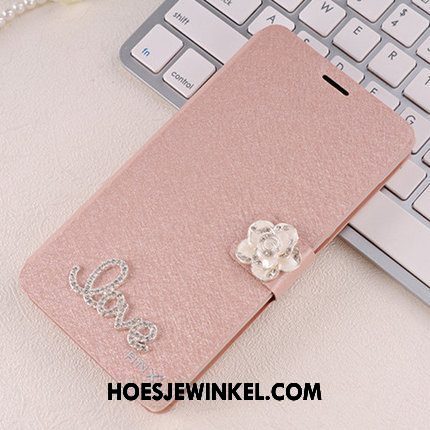 Huawei Mate 8 Hoesje Clamshell Met Strass Hoes, Huawei Mate 8 Hoesje Bescherming Leren Etui