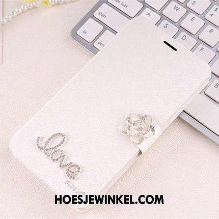 Huawei Mate 8 Hoesje Clamshell Met Strass Hoes, Huawei Mate 8 Hoesje Bescherming Leren Etui