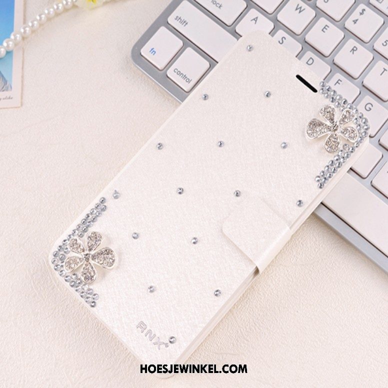 Huawei Mate 8 Hoesje Clamshell Met Strass Hoes, Huawei Mate 8 Hoesje Bescherming Leren Etui