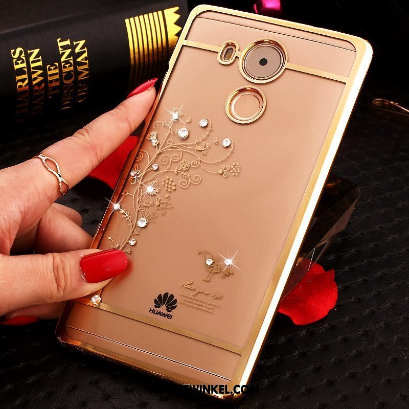 Huawei Mate 8 Hoesje Doorzichtig Bescherming Hoes, Huawei Mate 8 Hoesje Met Strass Goud