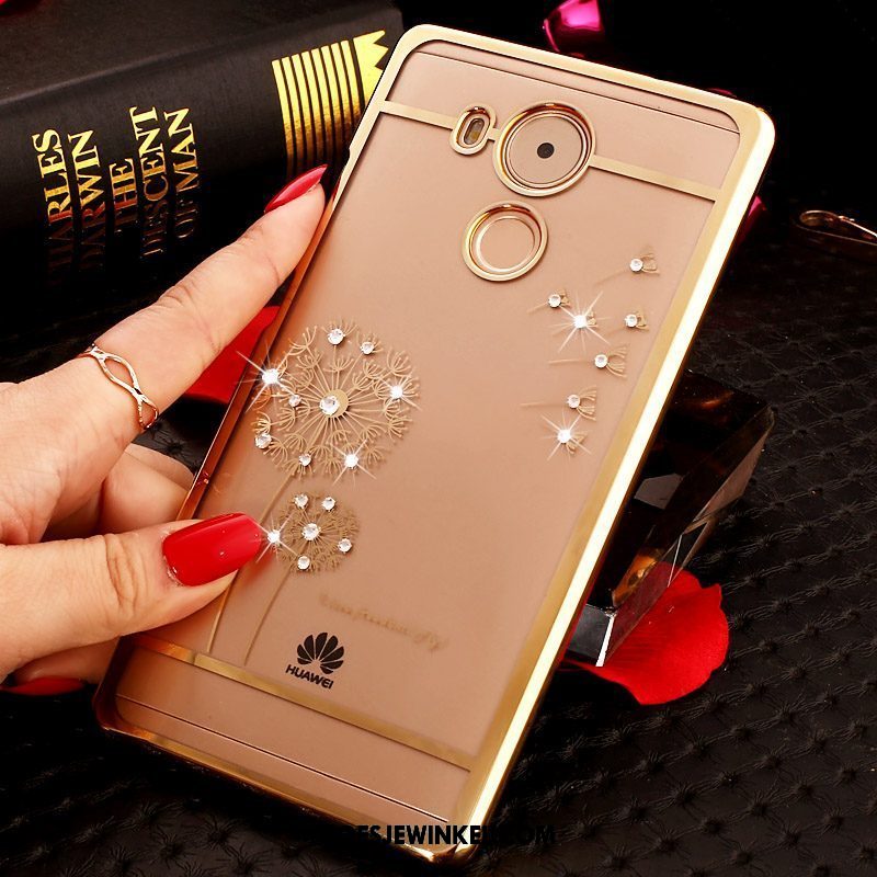 Huawei Mate 8 Hoesje Doorzichtig Bescherming Hoes, Huawei Mate 8 Hoesje Met Strass Goud