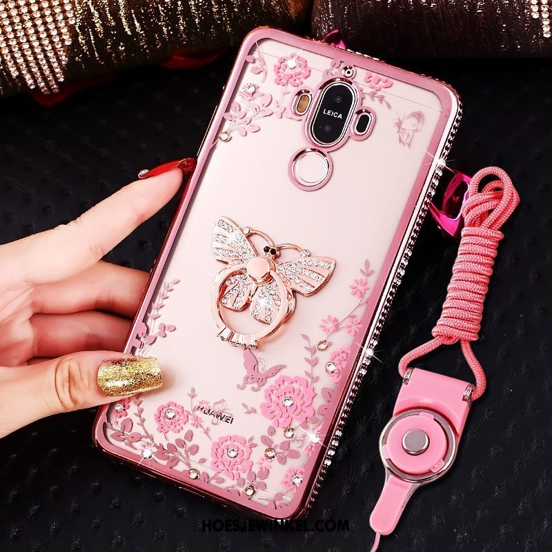 Huawei Mate 9 Hoesje All Inclusive Roze Bescherming, Huawei Mate 9 Hoesje Met Strass Hoes