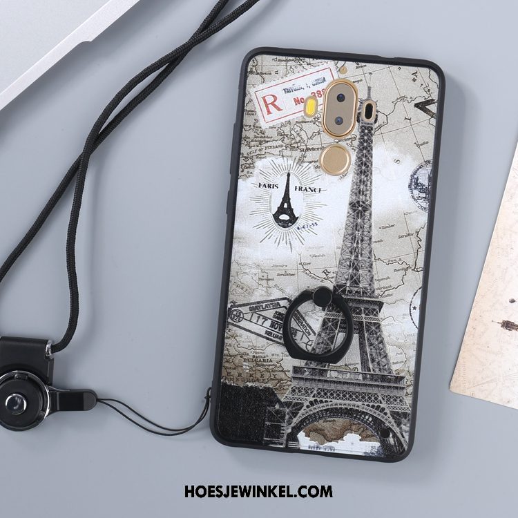 Huawei Mate 9 Hoesje Bescherming Zwart Hanger, Huawei Mate 9 Hoesje Mesh Doorzichtig