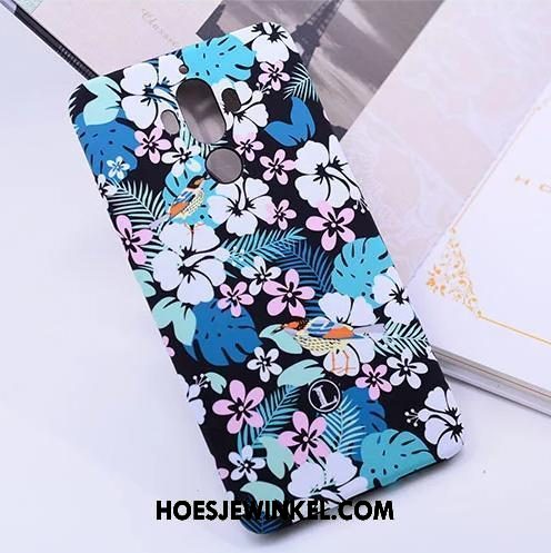 Huawei Mate 9 Hoesje Blauw Hoes Mobiele Telefoon, Huawei Mate 9 Hoesje Bloemen Geschilderd