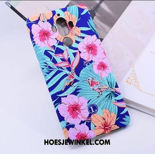 Huawei Mate 9 Hoesje Blauw Hoes Mobiele Telefoon, Huawei Mate 9 Hoesje Bloemen Geschilderd