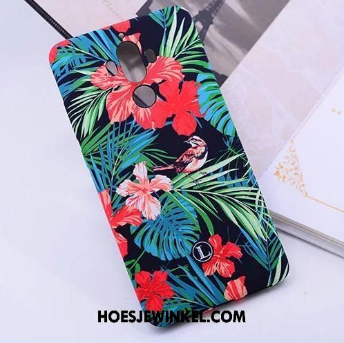 Huawei Mate 9 Hoesje Blauw Hoes Mobiele Telefoon, Huawei Mate 9 Hoesje Bloemen Geschilderd