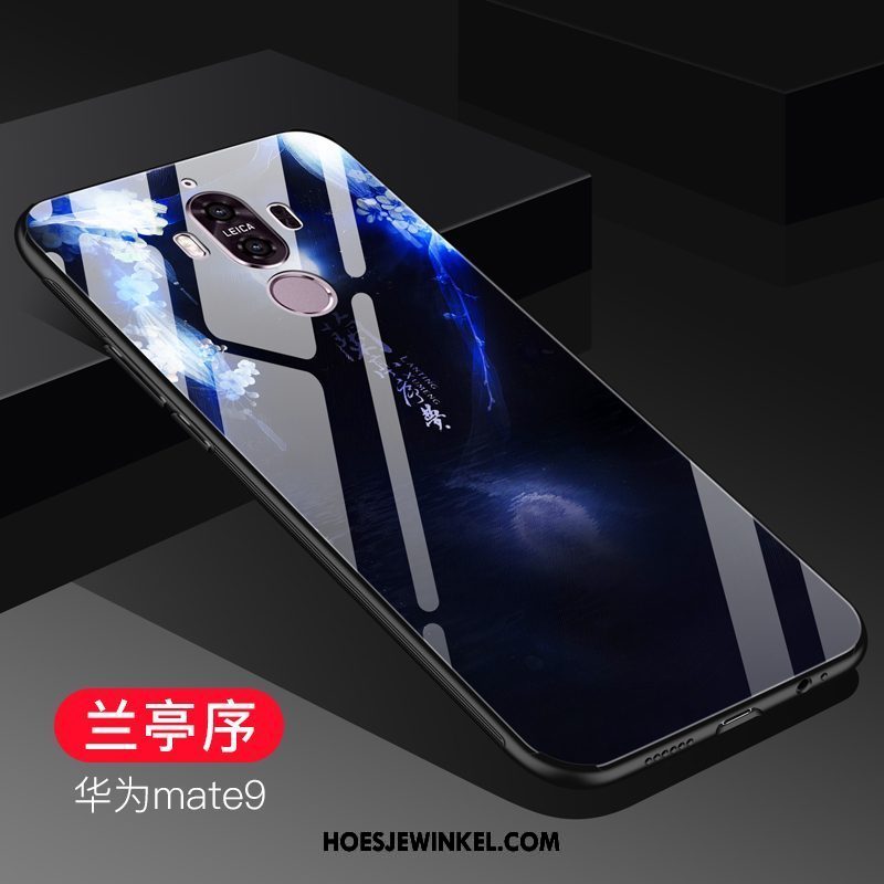 Huawei Mate 9 Hoesje Glas Mobiele Telefoon Blauw, Huawei Mate 9 Hoesje