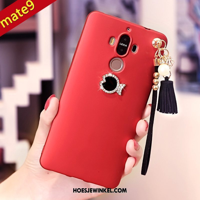 Huawei Mate 9 Hoesje Mobiele Telefoon Bescherming Hoes, Huawei Mate 9 Hoesje Hemming Rood