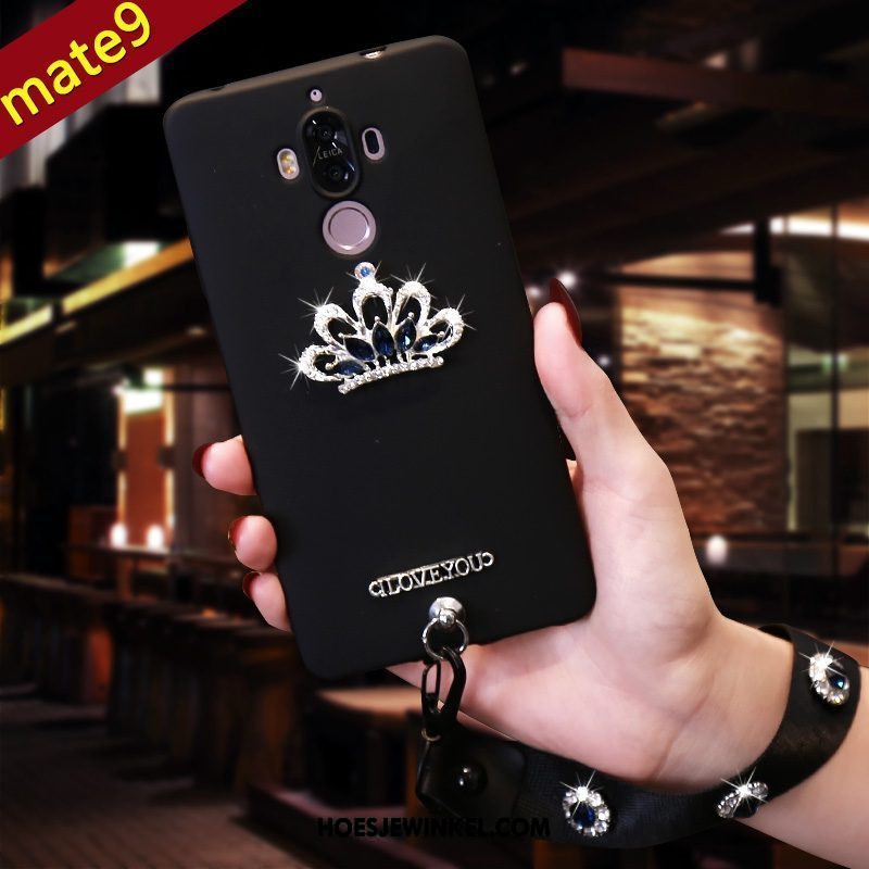 Huawei Mate 9 Hoesje Rood Met Strass Siliconen, Huawei Mate 9 Hoesje Mobiele Telefoon Anti-fall