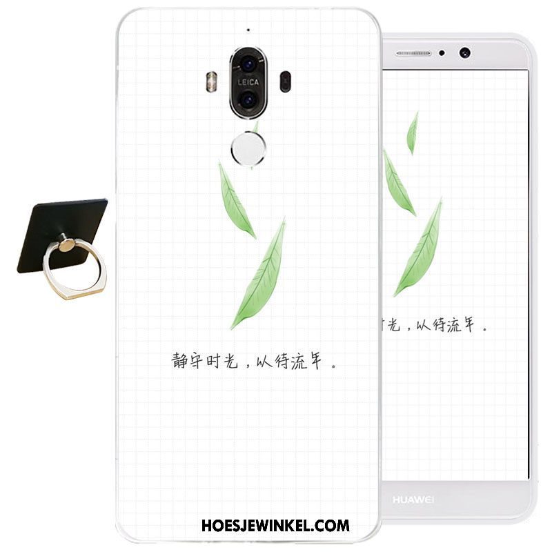 Huawei Mate 9 Hoesje Wit Reliëf All Inclusive, Huawei Mate 9 Hoesje Doorzichtig Zacht