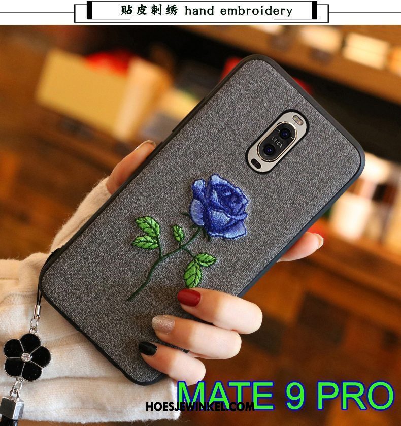 Huawei Mate 9 Pro Hoesje Bescherming Borduurwerk Trend, Huawei Mate 9 Pro Hoesje Siliconen All Inclusive