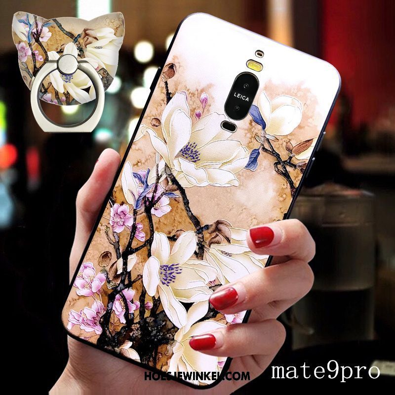 Huawei Mate 9 Pro Hoesje Chinese Stijl Ring Mobiele Telefoon, Huawei Mate 9 Pro Hoesje Siliconen Blauw