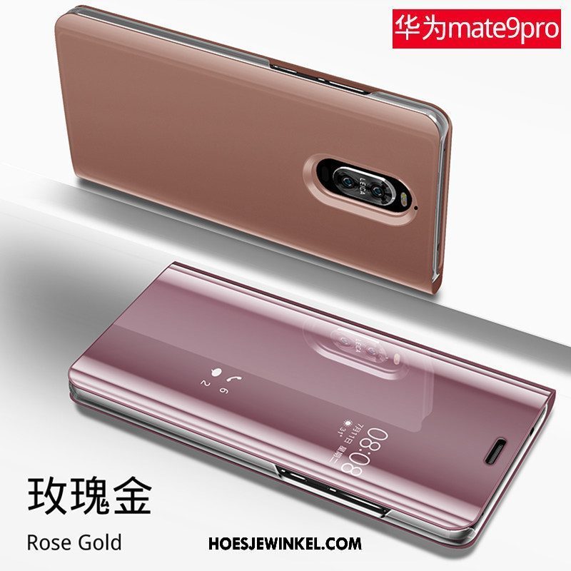 Huawei Mate 9 Pro Hoesje Clamshell Leren Etui Zwart, Huawei Mate 9 Pro Hoesje All Inclusive Mobiele Telefoon