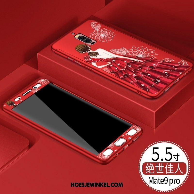 Huawei Mate 9 Pro Hoesje Hoes Bescherming Opknoping Nek, Huawei Mate 9 Pro Hoesje Anti-fall Rood