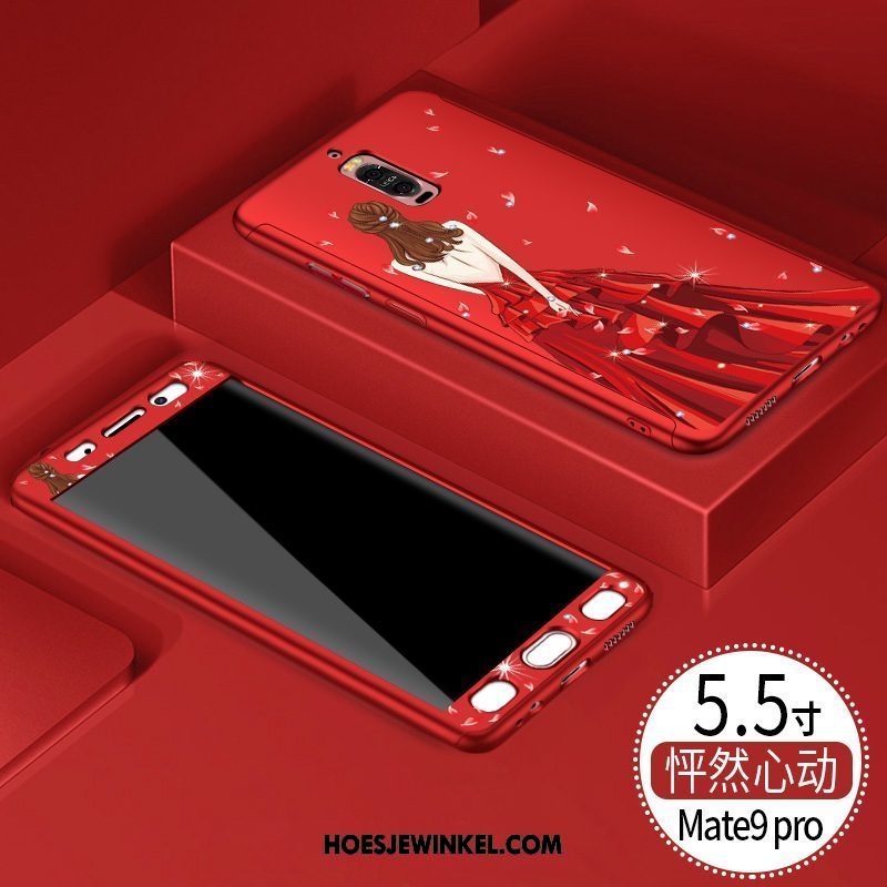 Huawei Mate 9 Pro Hoesje Hoes Bescherming Opknoping Nek, Huawei Mate 9 Pro Hoesje Anti-fall Rood