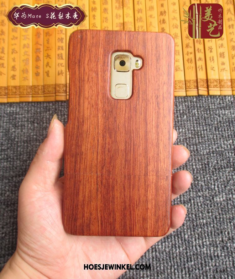 Huawei Mate S Hoesje Hout Bescherming Bamboe, Huawei Mate S Hoesje Khaki Mobiele Telefoon