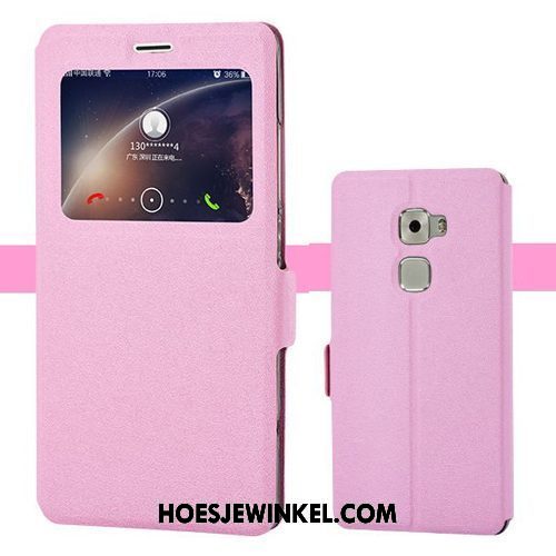 Huawei Mate S Hoesje Leren Etui Roze Mobiele Telefoon, Huawei Mate S Hoesje Hoge Dun