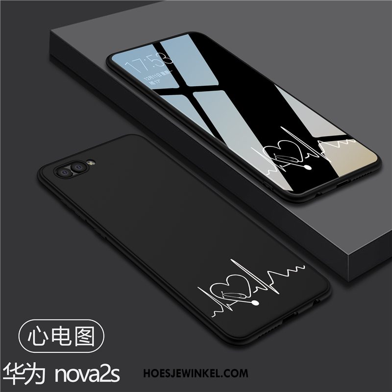 Huawei Nova 2s Hoesje Anti-fall Schrobben Lovers, Huawei Nova 2s Hoesje Zwart Persoonlijk