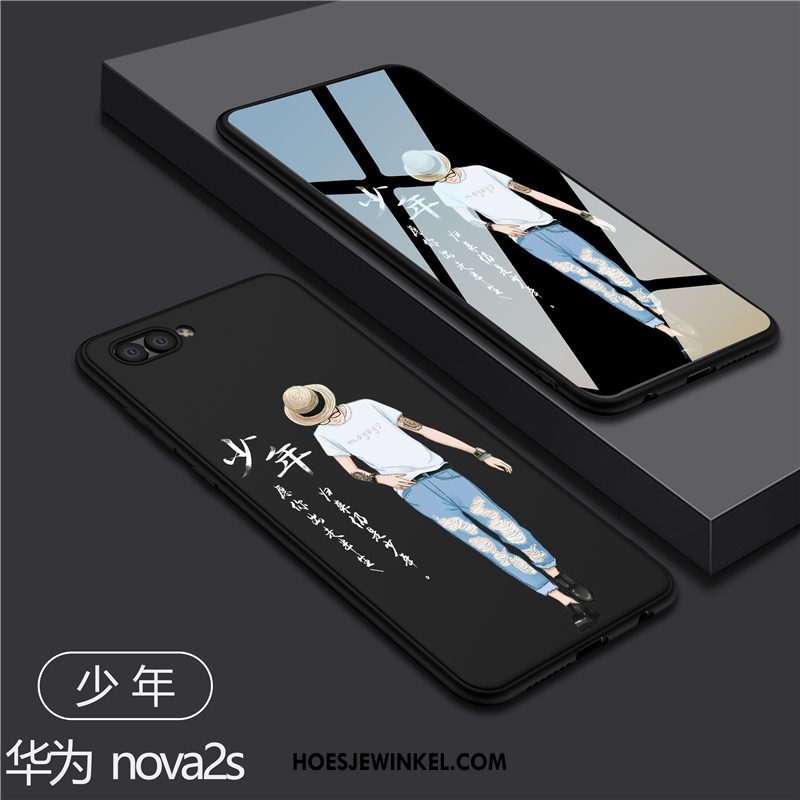 Huawei Nova 2s Hoesje Anti-fall Schrobben Lovers, Huawei Nova 2s Hoesje Zwart Persoonlijk