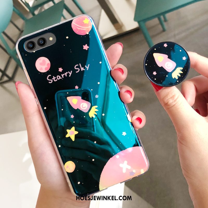 Huawei Nova 2s Hoesje Blauw Siliconen Net Red, Huawei Nova 2s Hoesje Zacht Bescherming