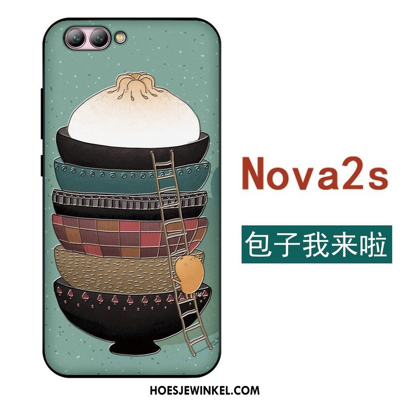 Huawei Nova 2s Hoesje Blauw Super Schattig Spotprent, Huawei Nova 2s Hoesje Mobiele Telefoon Zacht