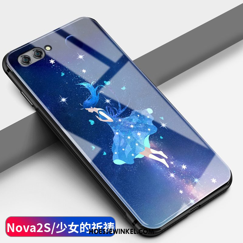 Huawei Nova 2s Hoesje Glas Bescherming All Inclusive, Huawei Nova 2s Hoesje Spotprent Hanger