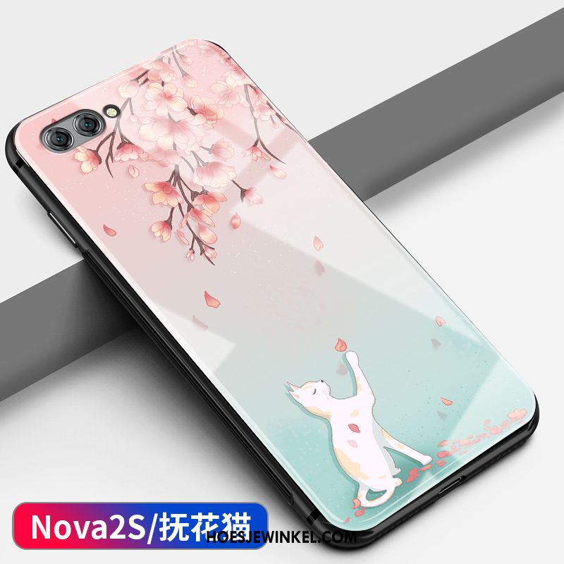 Huawei Nova 2s Hoesje Glas Bescherming All Inclusive, Huawei Nova 2s Hoesje Spotprent Hanger