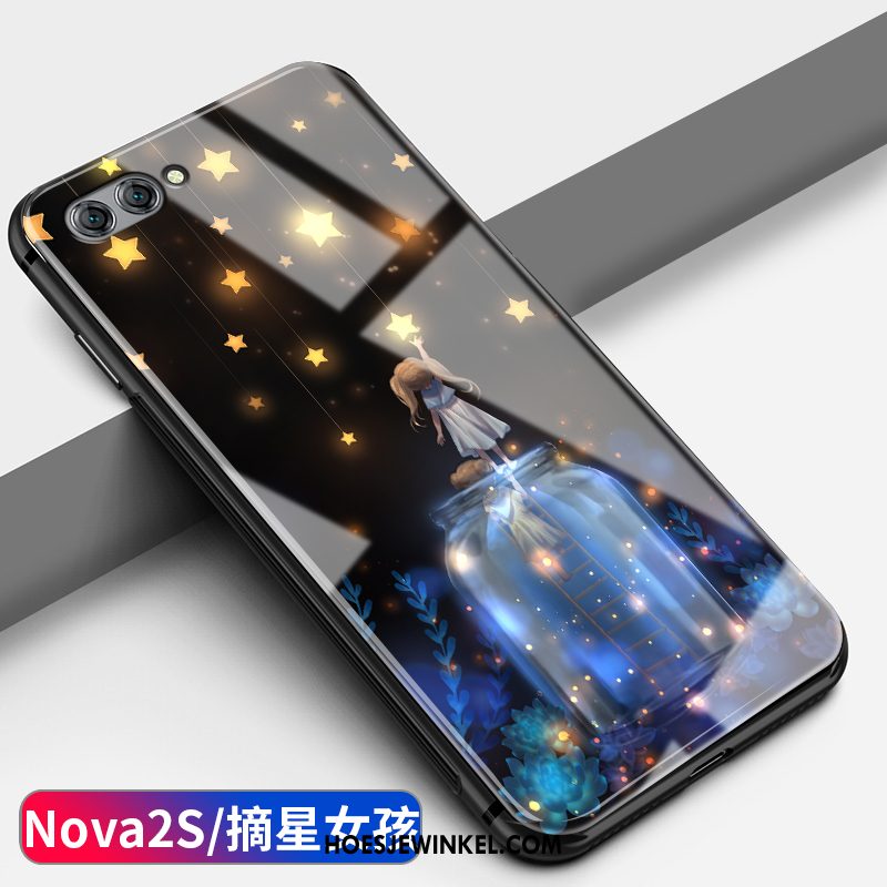 Huawei Nova 2s Hoesje Glas Bescherming All Inclusive, Huawei Nova 2s Hoesje Spotprent Hanger