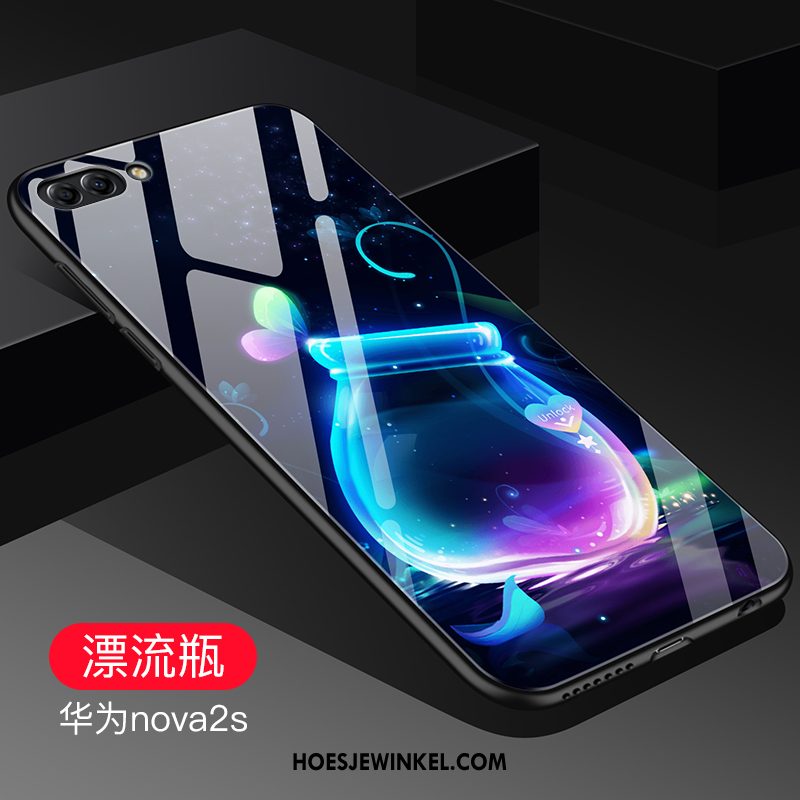 Huawei Nova 2s Hoesje Hoes Purper Anti-fall, Huawei Nova 2s Hoesje Bescherming Glas