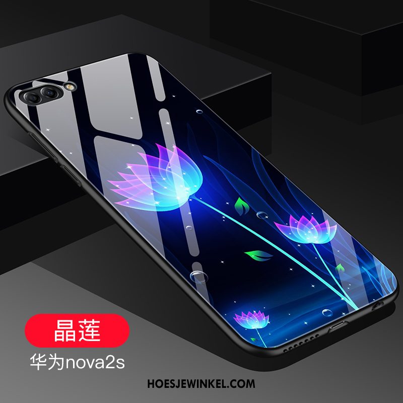 Huawei Nova 2s Hoesje Hoes Purper Anti-fall, Huawei Nova 2s Hoesje Bescherming Glas