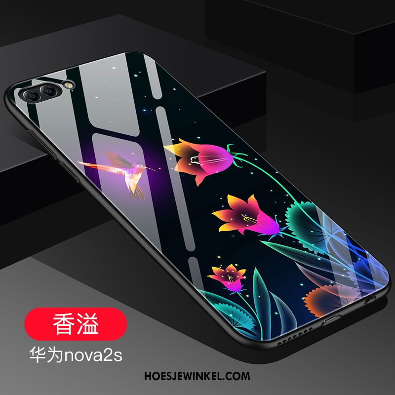 Huawei Nova 2s Hoesje Hoes Purper Anti-fall, Huawei Nova 2s Hoesje Bescherming Glas