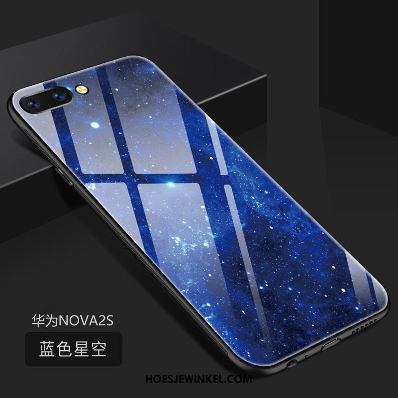 Huawei Nova 2s Hoesje Scheppend Gehard Glas Siliconen, Huawei Nova 2s Hoesje Trend Purper