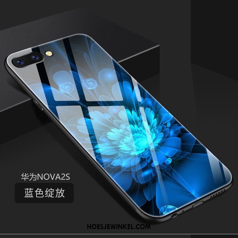 Huawei Nova 2s Hoesje Scheppend Gehard Glas Siliconen, Huawei Nova 2s Hoesje Trend Purper