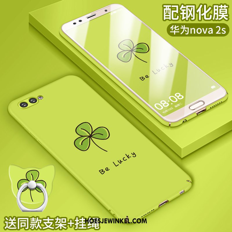 Huawei Nova 2s Hoesje Spotprent Schrobben Groen, Huawei Nova 2s Hoesje Nieuw All Inclusive