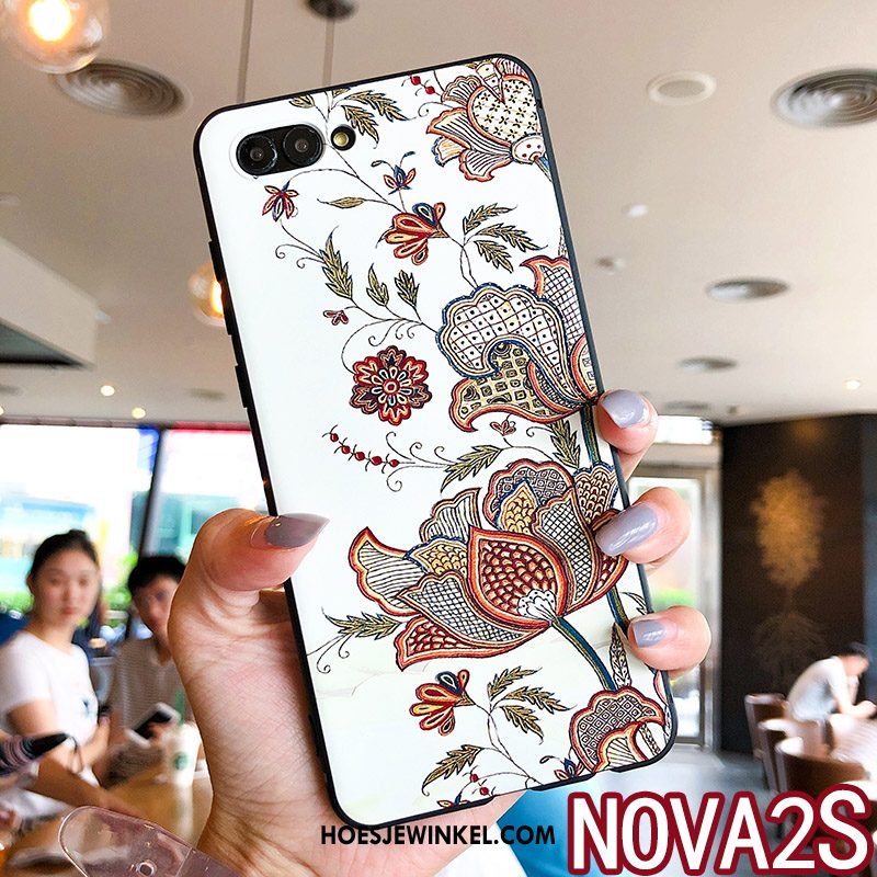 Huawei Nova 2s Hoesje Trendy Merk Mobiele Telefoon Bloemen, Huawei Nova 2s Hoesje Bescherming Reliëf