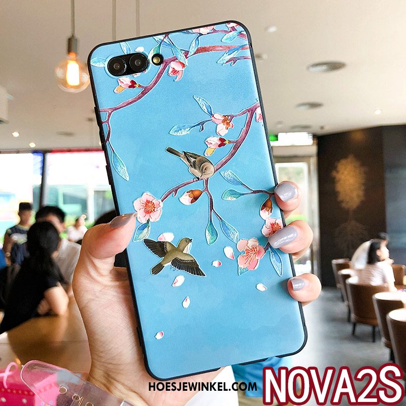 Huawei Nova 2s Hoesje Trendy Merk Mobiele Telefoon Bloemen, Huawei Nova 2s Hoesje Bescherming Reliëf