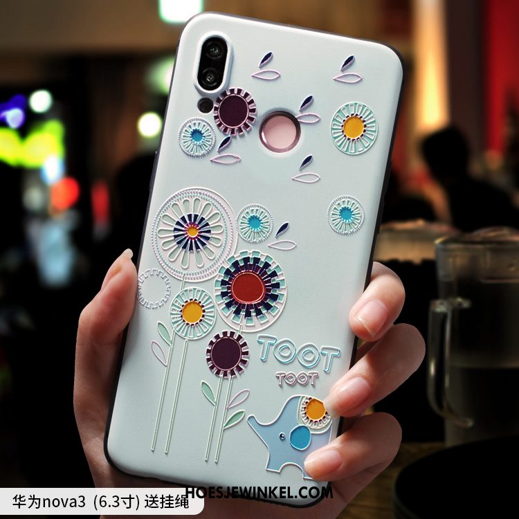 Huawei Nova 3 Hoesje All Inclusive Donkerblauw Hoes, Huawei Nova 3 Hoesje Scheppend Zacht