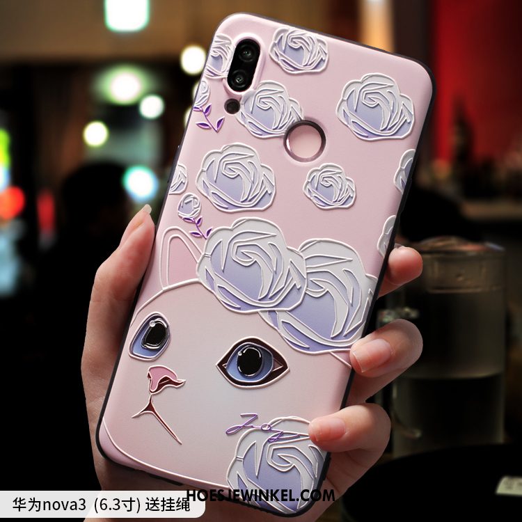 Huawei Nova 3 Hoesje All Inclusive Donkerblauw Hoes, Huawei Nova 3 Hoesje Scheppend Zacht