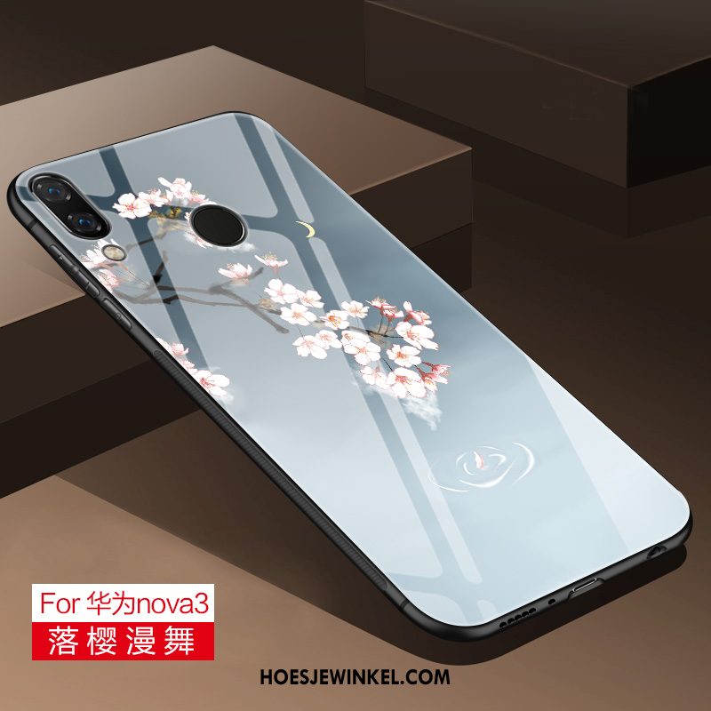 Huawei Nova 3 Hoesje High End Trend Glas, Huawei Nova 3 Hoesje Siliconen Hoes