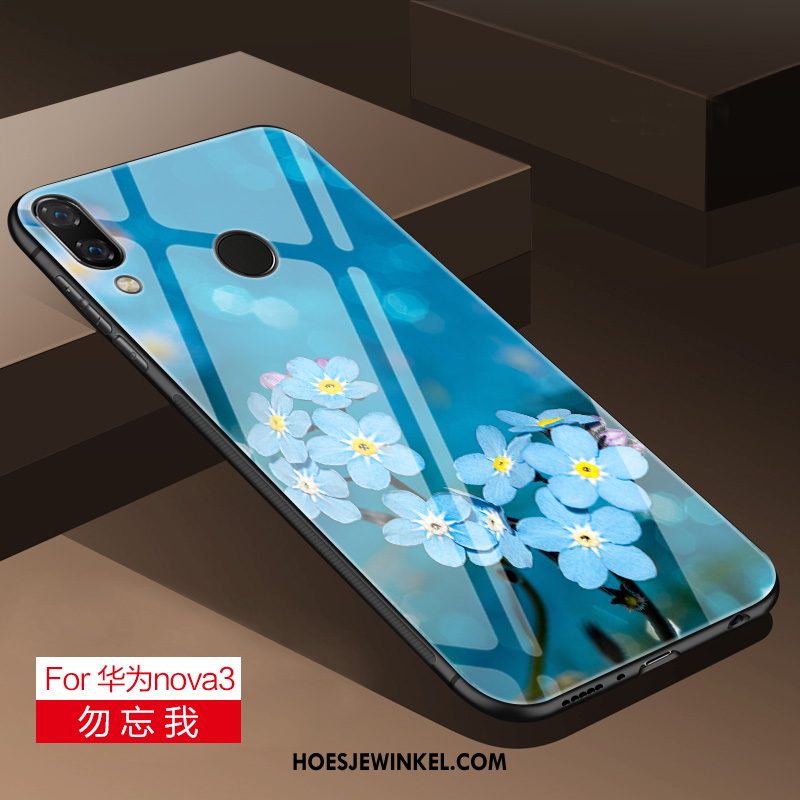 Huawei Nova 3 Hoesje High End Trend Glas, Huawei Nova 3 Hoesje Siliconen Hoes