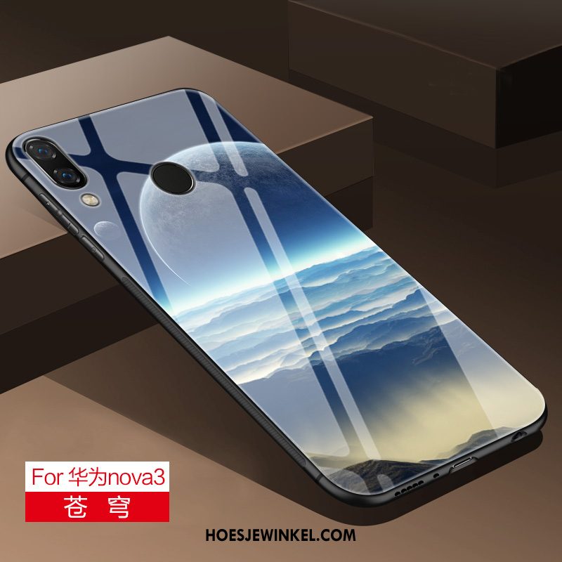 Huawei Nova 3 Hoesje High End Trend Glas, Huawei Nova 3 Hoesje Siliconen Hoes