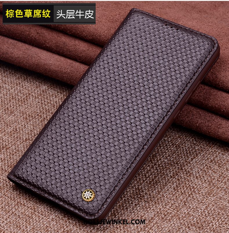 Huawei Nova 3 Hoesje Hoes Leren Etui Bescherming, Huawei Nova 3 Hoesje Met De Hand Anti-fall Braun