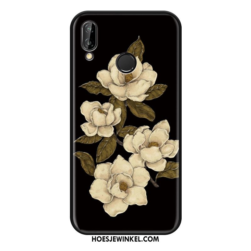 Huawei Nova 3 Hoesje Scheppend Hoes Bloemen, Huawei Nova 3 Hoesje Zwart Persoonlijk