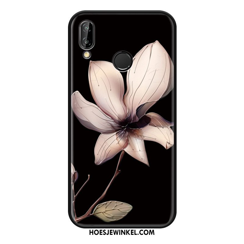 Huawei Nova 3 Hoesje Scheppend Hoes Bloemen, Huawei Nova 3 Hoesje Zwart Persoonlijk