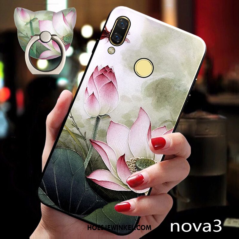 Huawei Nova 3 Hoesje Schrobben All Inclusive Trend, Huawei Nova 3 Hoesje Ring Anti-fall