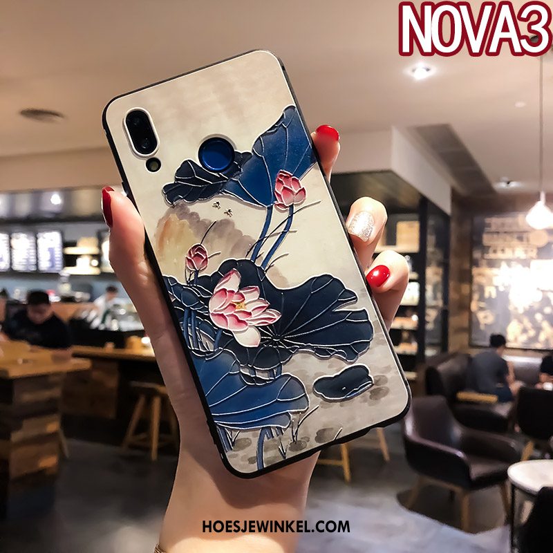 Huawei Nova 3 Hoesje Schrobben Siliconen Ring, Huawei Nova 3 Hoesje Scheppend Hanger